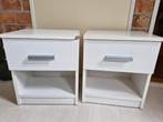 2 Witte Nachtkastjes, Ophalen, Gebruikt, Minder dan 45 cm, Minder dan 55 cm