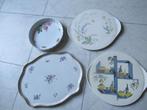 4 Gemerkte Porseleinen Dienblaadjes, Ophalen of Verzenden