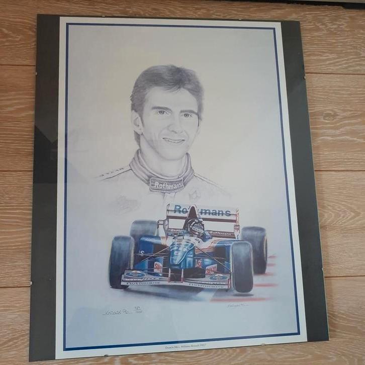 Limited edition litho van Damon Hill, Williams-Renault FW-17, Verzamelen, Automerken, Motoren en Formule 1, Zo goed als nieuw