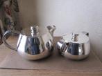 Art deco verzilverde Wiskemann teapot en en suikerpot 1930, Verzenden, Gebruikt