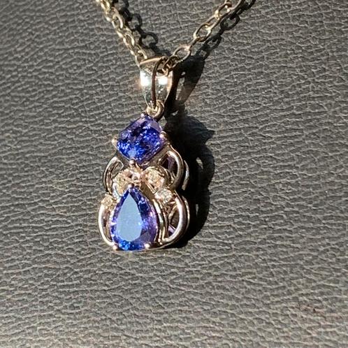 Tanzaniet engel hanger geluk beschermt intuïtie eyecatcher, Sieraden, Tassen en Uiterlijk, Kettingen, Nieuw, Zilver, Blauw, Met edelsteen