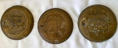 3 Decoratieve gehamerd koperen schaaltjes, Oosterse motieven, Antiek en Kunst, Antiek | Koper en Brons, Verzenden