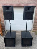 Krachtige speakerset Aztek 18 inch subs 12 inch toppen, Ophalen, 120 watt of meer, Subwoofer, Overige merken