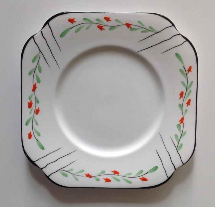 Gebakstel Osborne schaal 6 schotels melkkan taartschep, Antiek en Kunst, Curiosa en Brocante, Ophalen of Verzenden