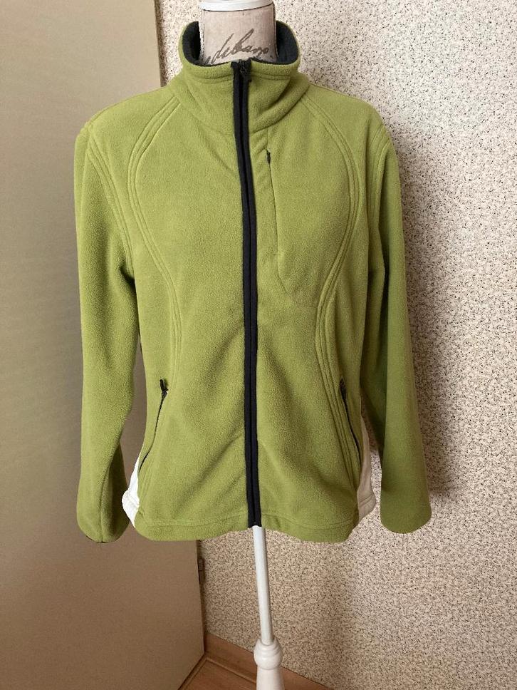 Limegroen / wit outdoor fleece vest mt L / FALCON, Kleding | Dames, Truien en Vesten, Zo goed als nieuw, Maat 42/44 (L), Groen