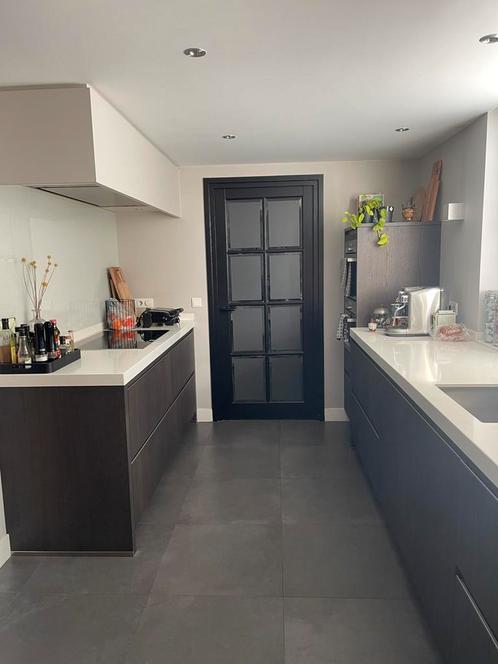 2 houten stompe binnendeuren met glas, klinken n scharnieren, Doe-het-zelf en Verbouw, Deuren en Horren, Gebruikt, Binnendeur