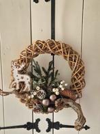 Grote opgemaakte deurkrans kerst krans wit champagne, Ophalen of Verzenden, Nieuw