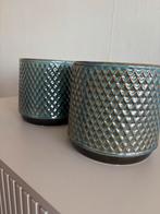 Blauwe plantenpotten Intratuin, Ophalen, Steen, Minder dan 30 cm, Rond