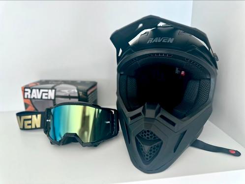 NIEUW Crosshelm crossbril Raven Airborne Evo Zwart, Fietsen en Brommers, Brommers | Crossbrommers, Nieuw, Overige merken, Ophalen of Verzenden