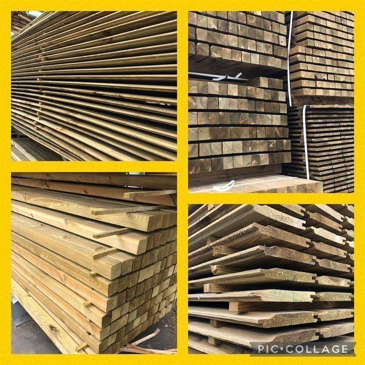 planken, regel en palen GRENEN, Doe-het-zelf en Verbouw, Platen en Panelen, Nieuw, Hout, Ophalen of Verzenden