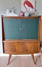 Vintage Engels drankenkastje, kast, highboard, kastje, Retro vintage design antiek, Gebruikt, 100 tot 150 cm, Met deur(en)