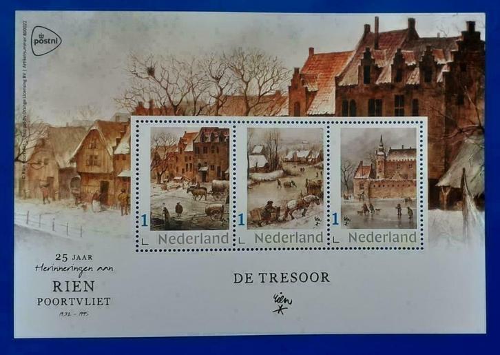 Rien Poortvliet - De Tresoor (postzegelvel), Postzegels en Munten, Postzegels | Nederland, Postfris, Na 1940, Verzenden