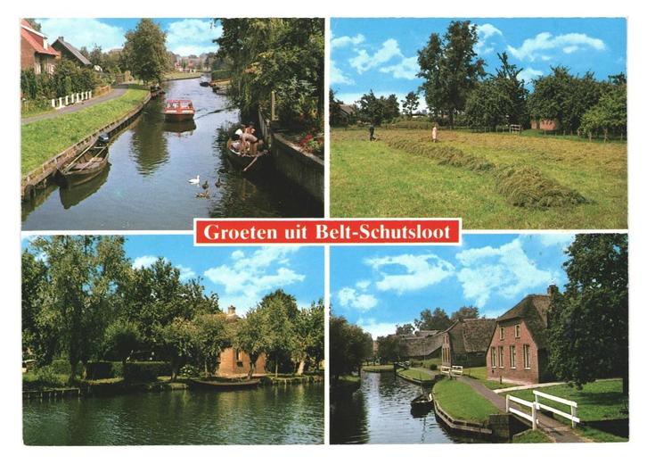 982042 Belt Schutsloot Ov Gelopen met postzegel, Verzamelen, Ansichtkaarten | Nederland, Gelopen, Overijssel, Ophalen of Verzenden