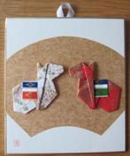 origami hanger - wand decoratie met twee paarden - nieuw, Ophalen of Verzenden, Nieuw