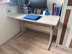 Lifetime grenen whitewash verstelbaar bureau 140 x 75 cm, Ophalen, In hoogte verstelbaar, Gebruikt, Bureau
