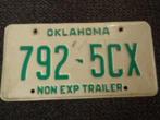 Kentekenplaat licenseplate Oklahoma Non Exp Trailer USA, Verzenden, Gebruikt, Auto's