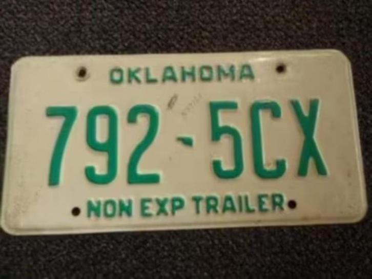 Kentekenplaat licenseplate Oklahoma Non Exp Trailer USA, Verzamelen, Automerken, Motoren en Formule 1, Gebruikt, Auto's, Verzenden