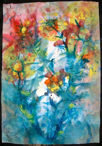 Aquarel Outsider Art Gesigneerd Lothar Mayring 12  beschikbaar voor biedingen
