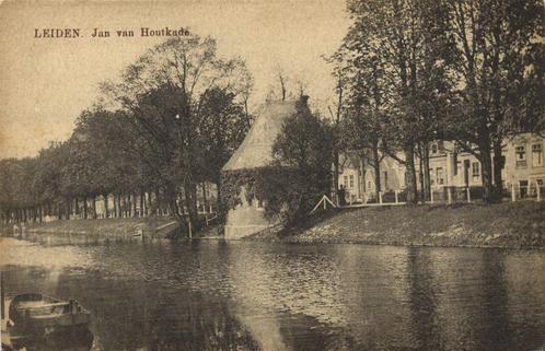 Leiden. Jan van Houtkade. - roeiboot - ongelopen, Verzamelen, Ansichtkaarten | Nederland, Ongelopen, Zuid-Holland, 1920 tot 1940