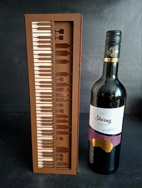 Wijnkist piano, gitaar of viool, Huis en Inrichting, Woonaccessoires | Wijnrekken, Nieuw, Minder dan 50 cm, Hout, Minder dan 5 flessen