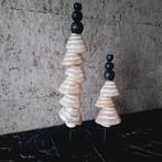 Creme parelmoer echte schelpentorens set van 2| vakkenkast, Overige materialen, Nieuw, Ophalen of Verzenden, X