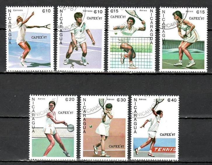 Nicaragua Sport Tennis 2782 serie, Postzegels en Munten, Postzegels | Thematische zegels, Sport, Verzenden