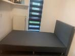 Grijze boxspring Bed, Gebruikt, Ophalen of Verzenden, Twijfelaar, 120 cm