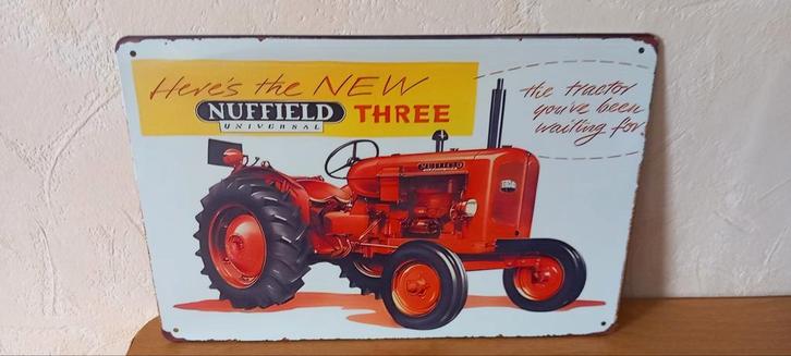 Blikken Bord Nuffield Tractor 20x30 cm, Verzamelen, Merken en Reclamevoorwerpen, Ophalen of Verzenden