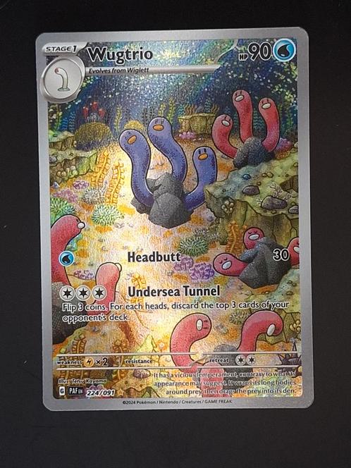 Paldean fates Wugtrio 224/091, Hobby en Vrije tijd, Verzamelkaartspellen | Pokémon, Zo goed als nieuw, Losse kaart, Ophalen of Verzenden
