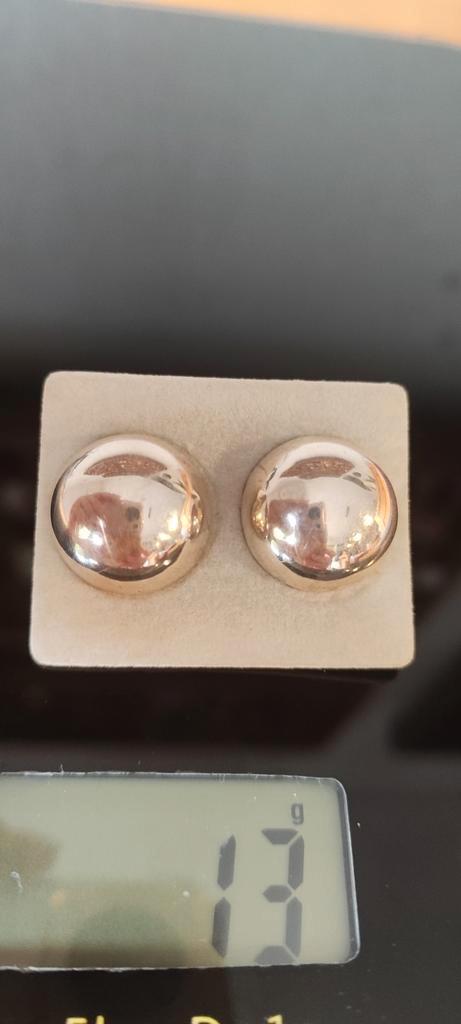 Grote ronde zilveren (925) oorstekers/oorbellen, Sieraden, Tassen en Uiterlijk, Oorbellen, Nieuw, Knopjes of Stekers, Zilver, Zilver