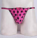 Roze met zwarte stippen heren slip / gay sexy onderbroek, Slip, Roze, Verzenden