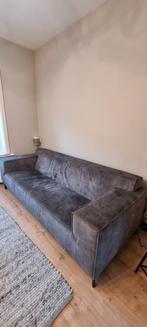 Elegante 3-zits bank met hocker (PRONTO) – groen velvet, Ophalen, Gebruikt, Driepersoons, 75 tot 100 cm