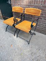 Smeedijzeren met riet tuinstoelen/balkon stoelen, Tuin en Terras, Tuinstoelen, Ophalen, Zo goed als nieuw, Metaal