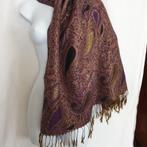 Gave paars-gouden sjaal 100% Pashmina 70x170, ., Ophalen of Verzenden, Zo goed als nieuw, .