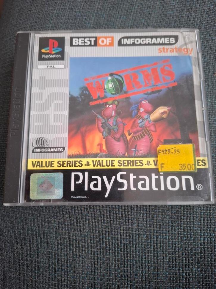 Worms - PlayStation (PS1), Spelcomputers en Games, Games | Sony PlayStation 1, Gebruikt, Strategie en Constructie, 2 spelers, Vanaf 3 jaar
