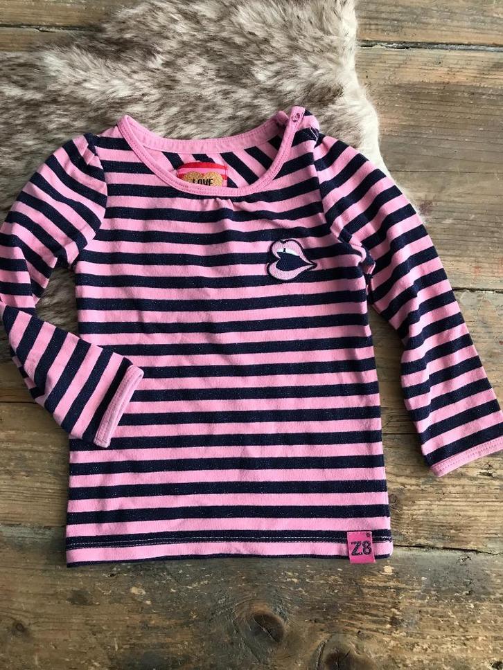 gestreept t-shirt (Z8) 80, Kinderen en Baby's, Babykleding | Maat 80, Gebruikt, Meisje, Shirtje of Longsleeve, Ophalen of Verzenden
