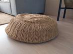 Handgemaakte jute poef dia +-60cm, Huis en Inrichting, Banken | Voetenbanken en Poefen, Gebruikt, Ophalen of Verzenden, 50 tot 75 cm