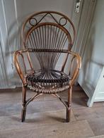 Vintage rieten en bamboe stoel . Italië jaren 70, Huis en Inrichting, Stoelen, Ophalen, Bruin, Riet of Rotan, Zo goed als nieuw