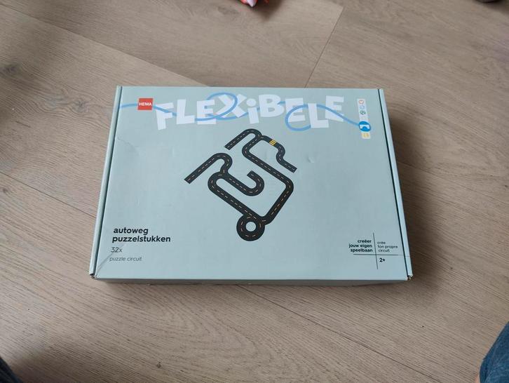 Hema Flexibele autoweg puzzelstukken, Kinderen en Baby's, Speelgoed | Speelgoedvoertuigen, Zo goed als nieuw, Ophalen of Verzenden