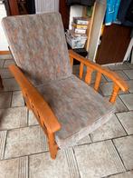 Antieke stoel met verstelbare rugleuning eiken hout, Ophalen of Verzenden