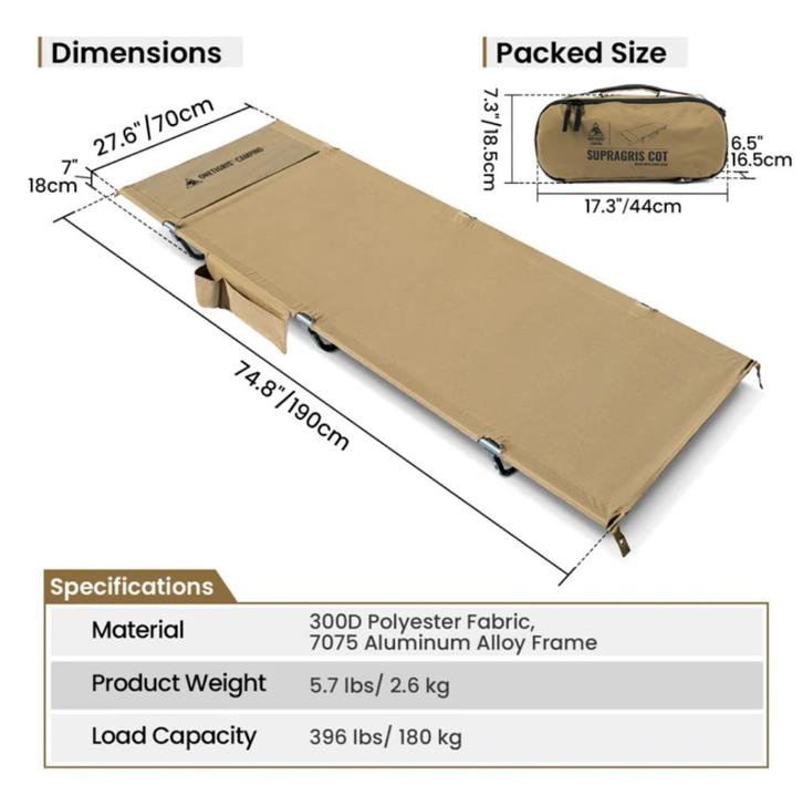 Lichtgewicht aluminium veldbed, nieuw, Caravans en Kamperen, Kampeermeubelen, Nieuw, Overige, Ophalen of Verzenden