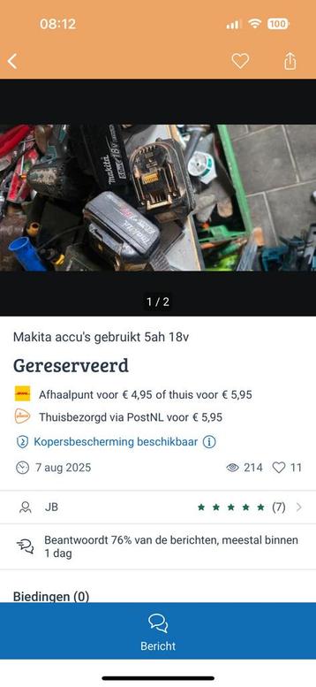 Makita accu 18v 5a / multitool flex dga504 / siefert brander beschikbaar voor biedingen