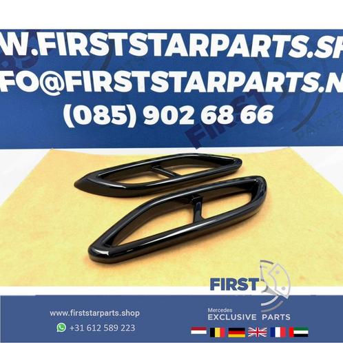 AMG LINE UITLAAT SIERLIJSTEN ZWART L/R Mercedes A B C CLA G, Auto-onderdelen, Uitlaatsystemen, Mercedes-Benz, Gebruikt, Ophalen of Verzenden