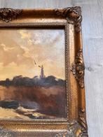 Oud schilderij met toren, Antiek en Kunst, Kunst | Schilderijen | Klassiek, Ophalen