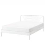 Wit bed 160x200 Ikea, model Nesttun. Incl lattenbodem luroy, Huis en Inrichting, Slaapkamer | Bedden, Ophalen, Gebruikt, Wit, Tweepersoons