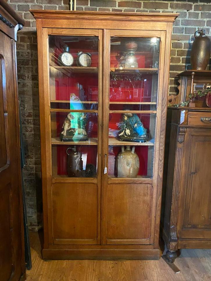 Franse Schoolkast, 5 verstelbare planken, Antiek en Kunst, Curiosa en Brocante, Ophalen of Verzenden