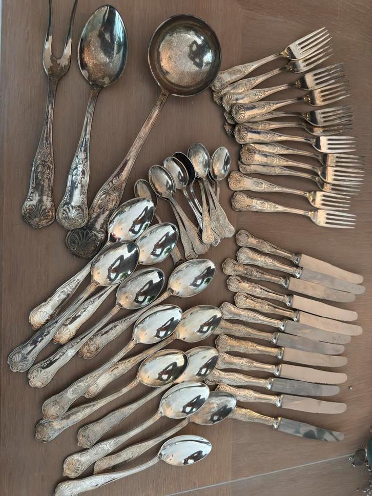 Verzilverde Bestek Set, Antiek en Kunst, Antiek | Bestek, Verzenden