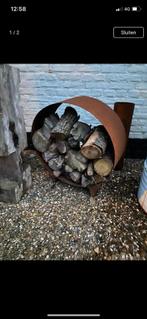 Cortenstaal houtopslag 70cm doosnede tuindecoratie haard, Ophalen