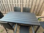 Tuinset met tafel en 6 stoelen - Zeer goede staat!, Tuin en Terras, Tuinsets en Loungesets, Ophalen, Kunststof, Eettafel, 6 zitplaatsen