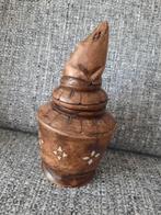 Houten tabaks-pot?  Snuifpot?  Ingelegd met parelmoer., Antiek en Kunst, Ophalen of Verzenden